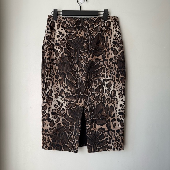 Trina Turk Osa Leopard Print Knee Length Pencil Skirt 2 - Picture 5 of 6
